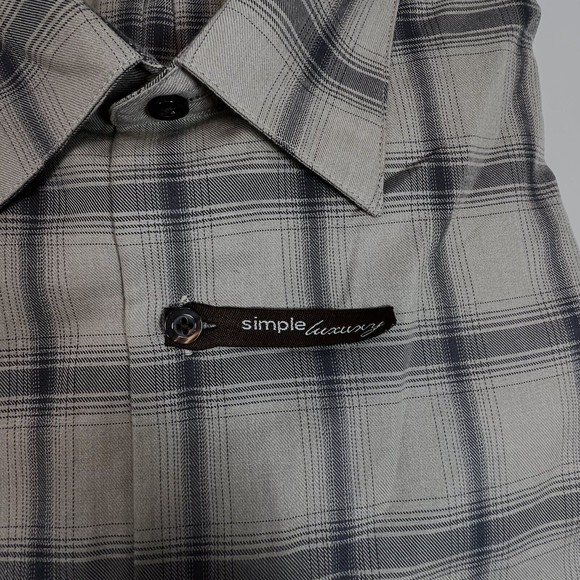 Vtg 90s DOCKERS Simple Luxury Plaid Men's Sz XXL Button Up Shirt Long Sleeve - Picture 3 of 5